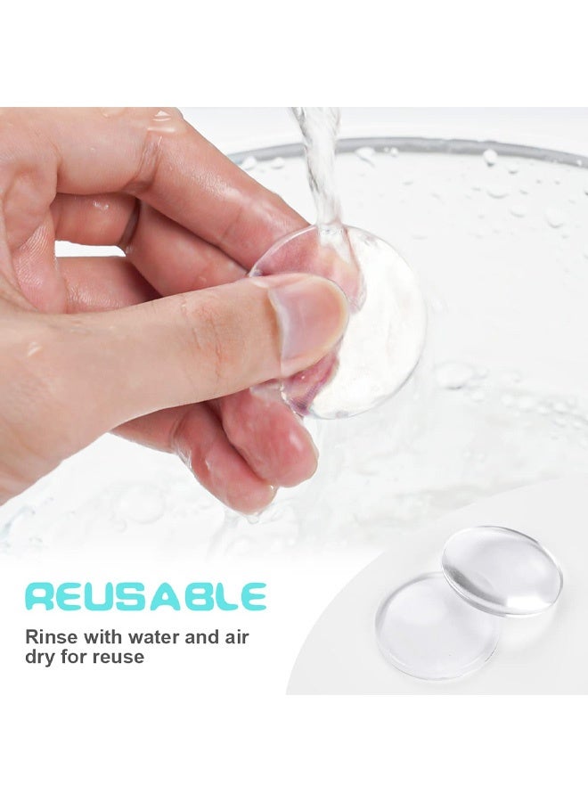 6 Pcs Door Stopper, Wall Door Handle Stopper, Silicone Transparent Round Wall Protector, Self Adhesive Door Stops Door Handle Bumper Pads for Wall, Fridge, Cabinets - Image 5